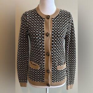 Ann Taylor Factory Black and Tan Cardigan
